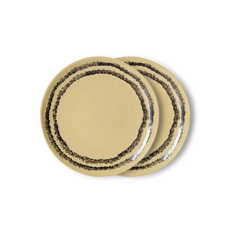 70’s Ceramics: Dessert Plate, Vanilla (Set of 2) - Image 2