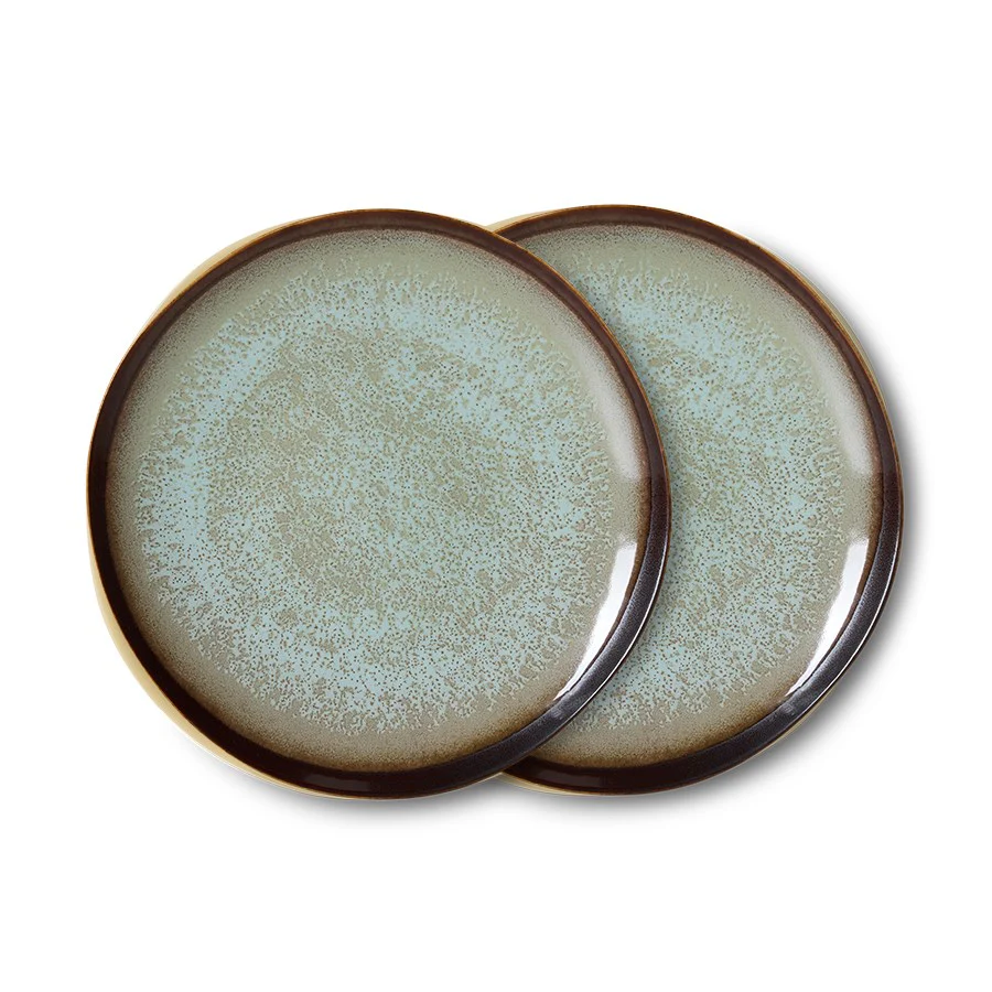 70’s Ceramics: Side Plate, Contrast (Set of 2) - Image 2