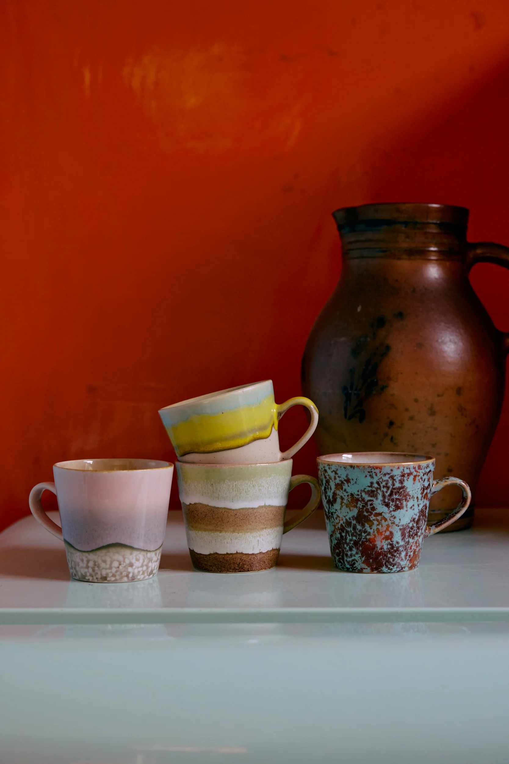 70's Ceramics: Americano Mugs, Rococo (Set of 4) - Image 3