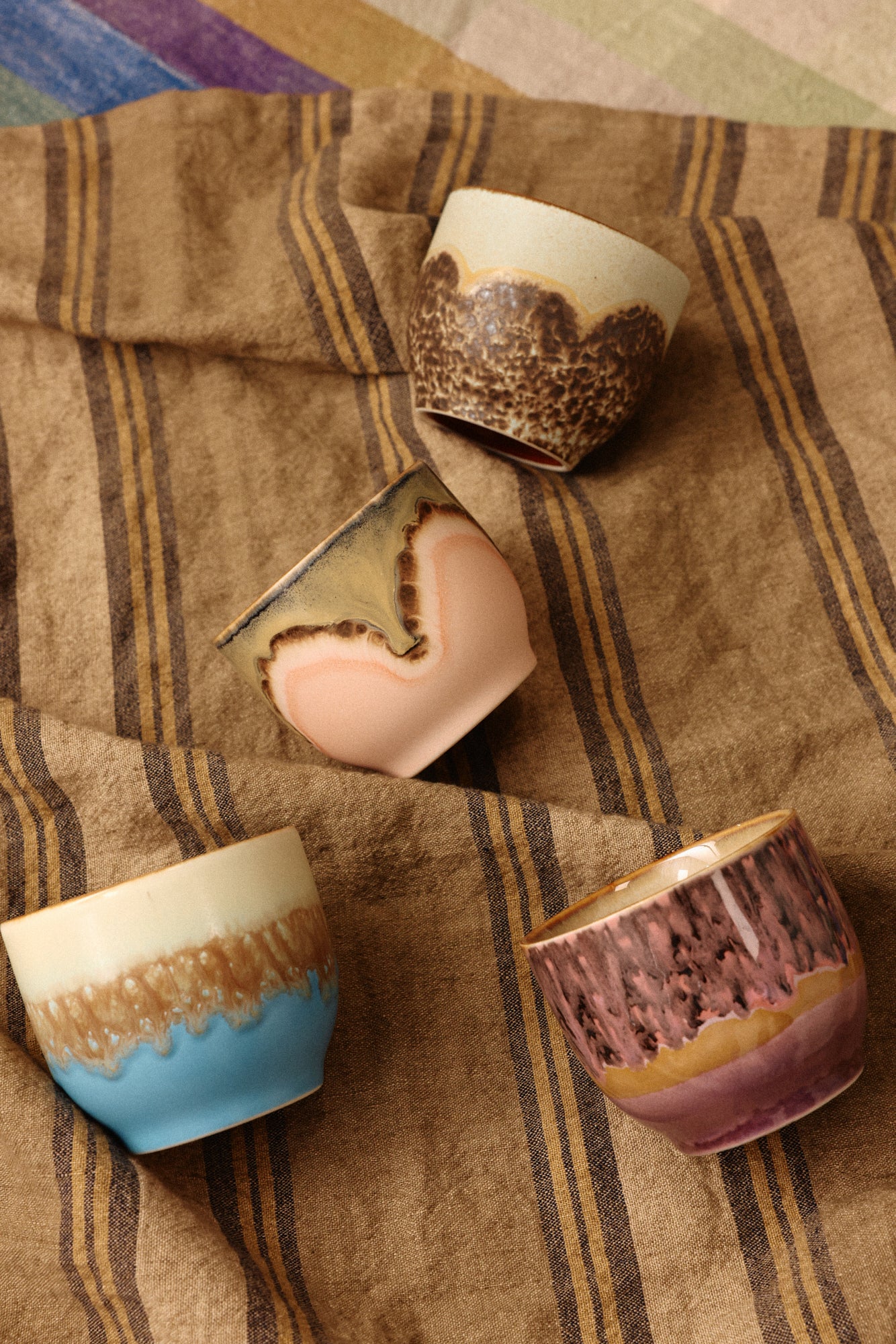 70s Ceramics: Café Cups Lagoon (Set Of 4) - Image 4
