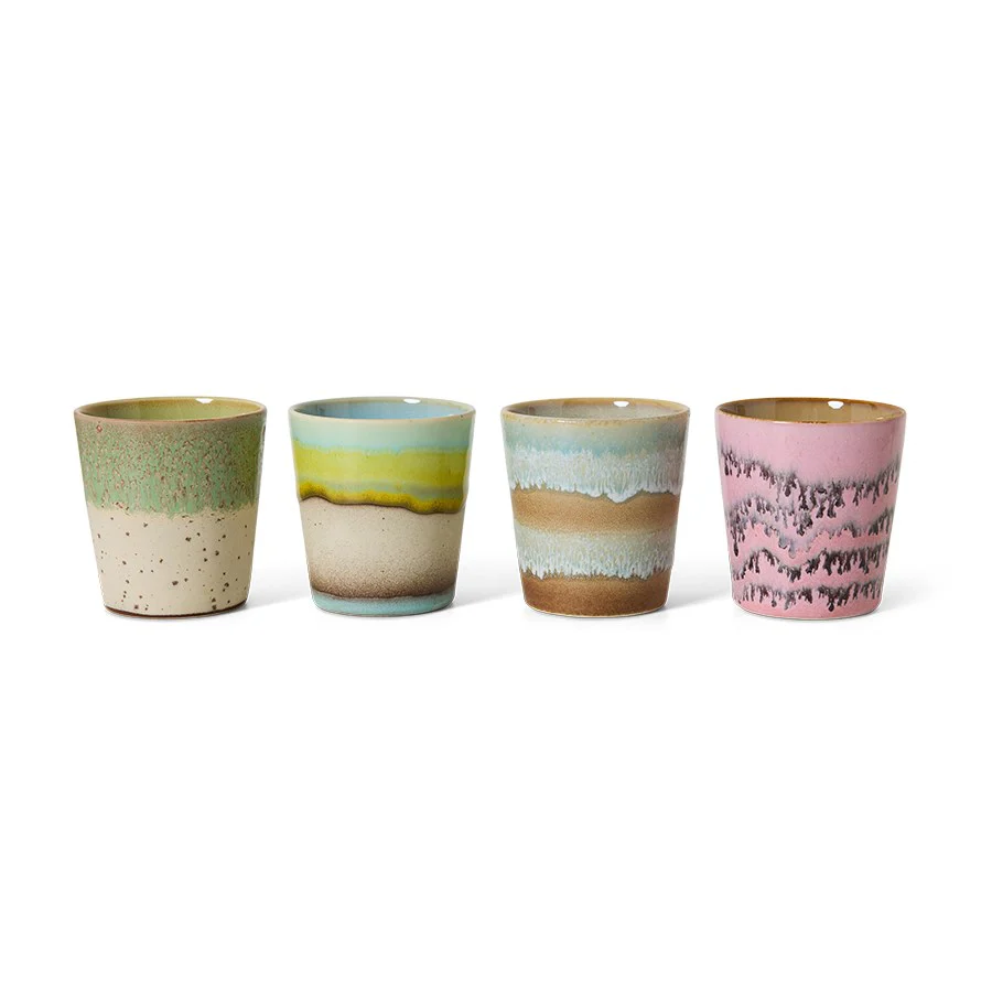 70's Ceramics: Coffee Mugs, Pop Art (Set of 4) - Image 2