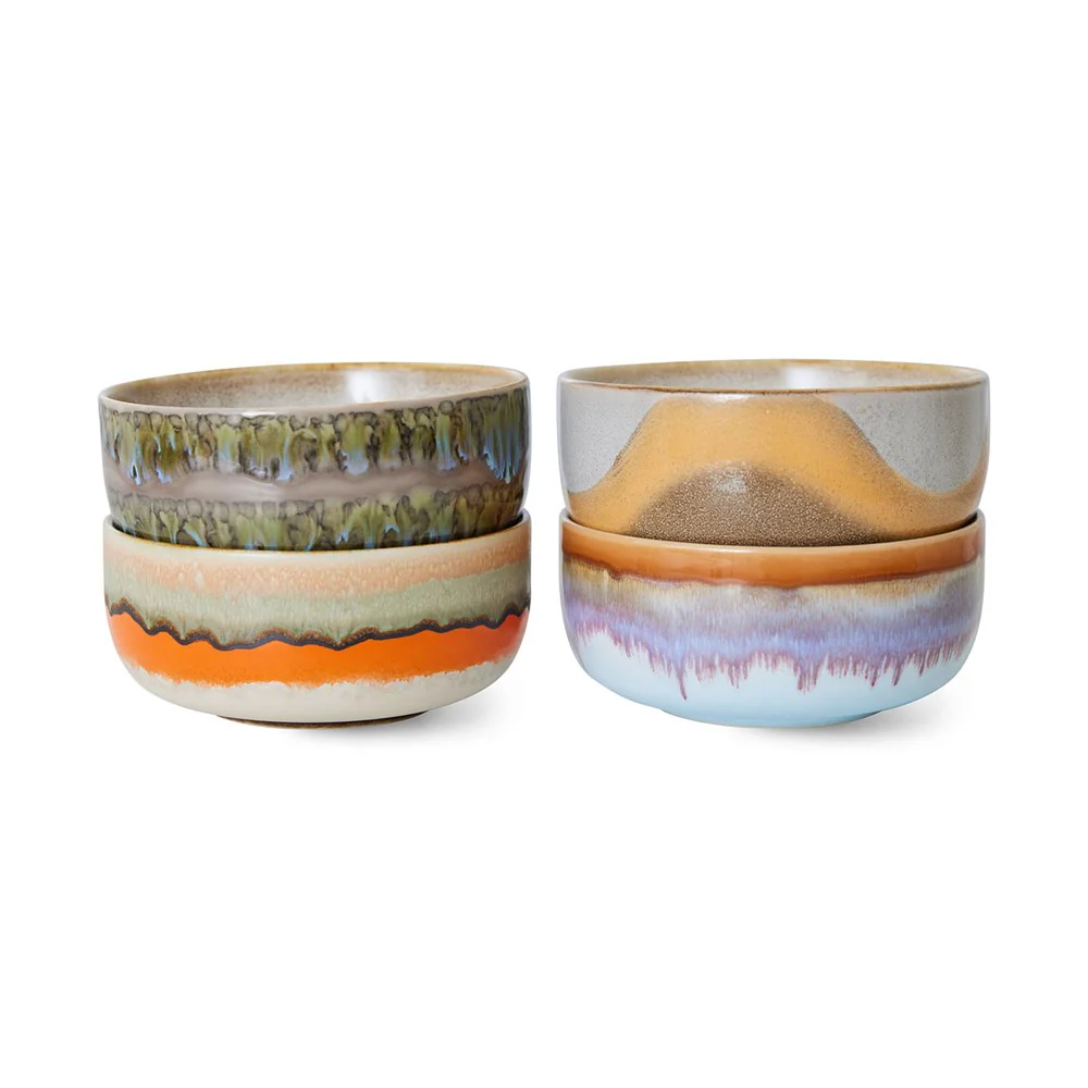 70s Ceramics: Dessert Bowls, Reef (Set of 4)