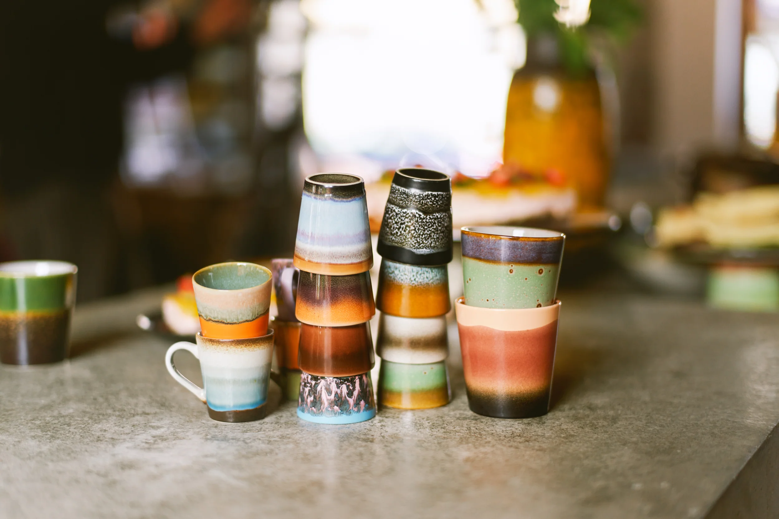 70s Ceramics: Espresso Mugs, Retro (Set Of 4) - Image 4