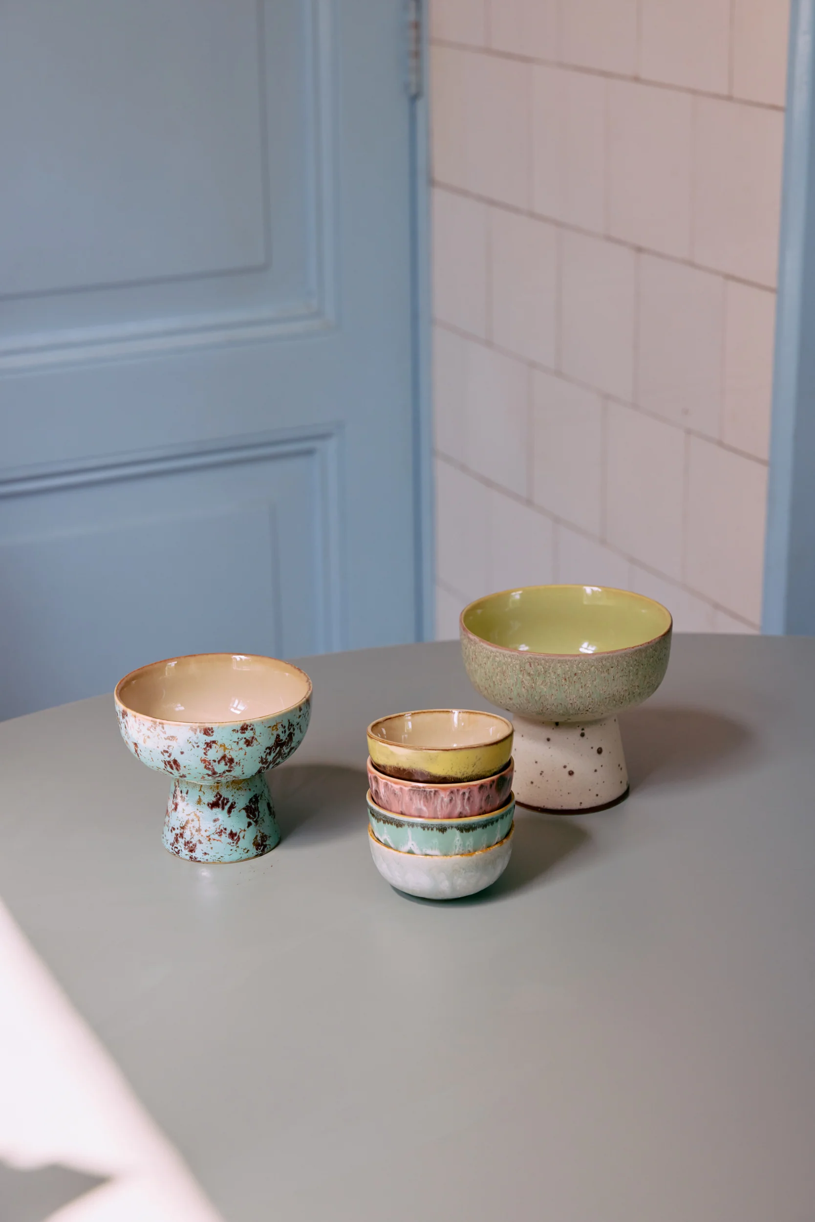 70's Ceramics: XS Bowls, Modernist (Set of 4) - Image 3