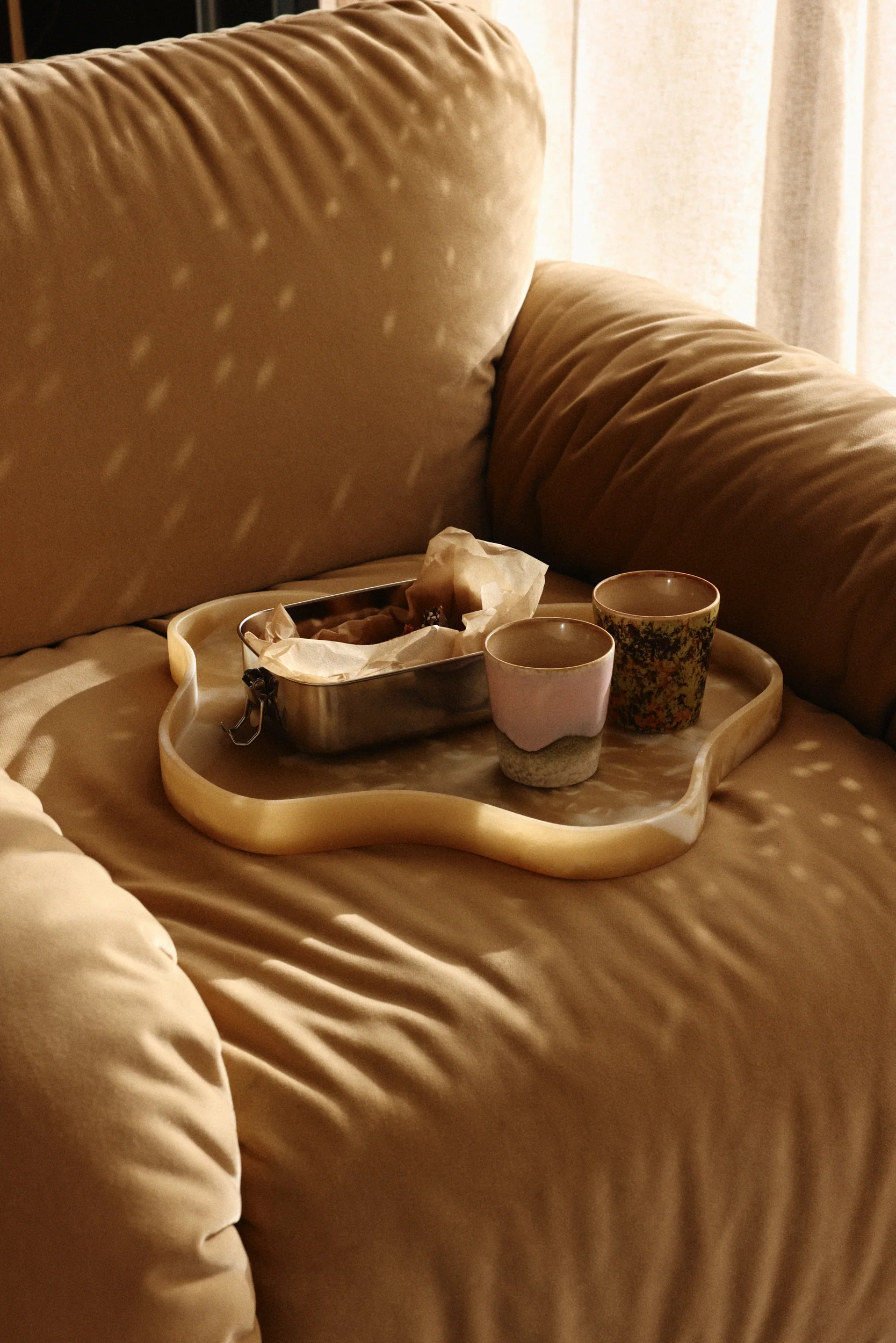 Arc Lounge Fauteuil, Frame Sand, Royal Velvet, Cream - Image 9