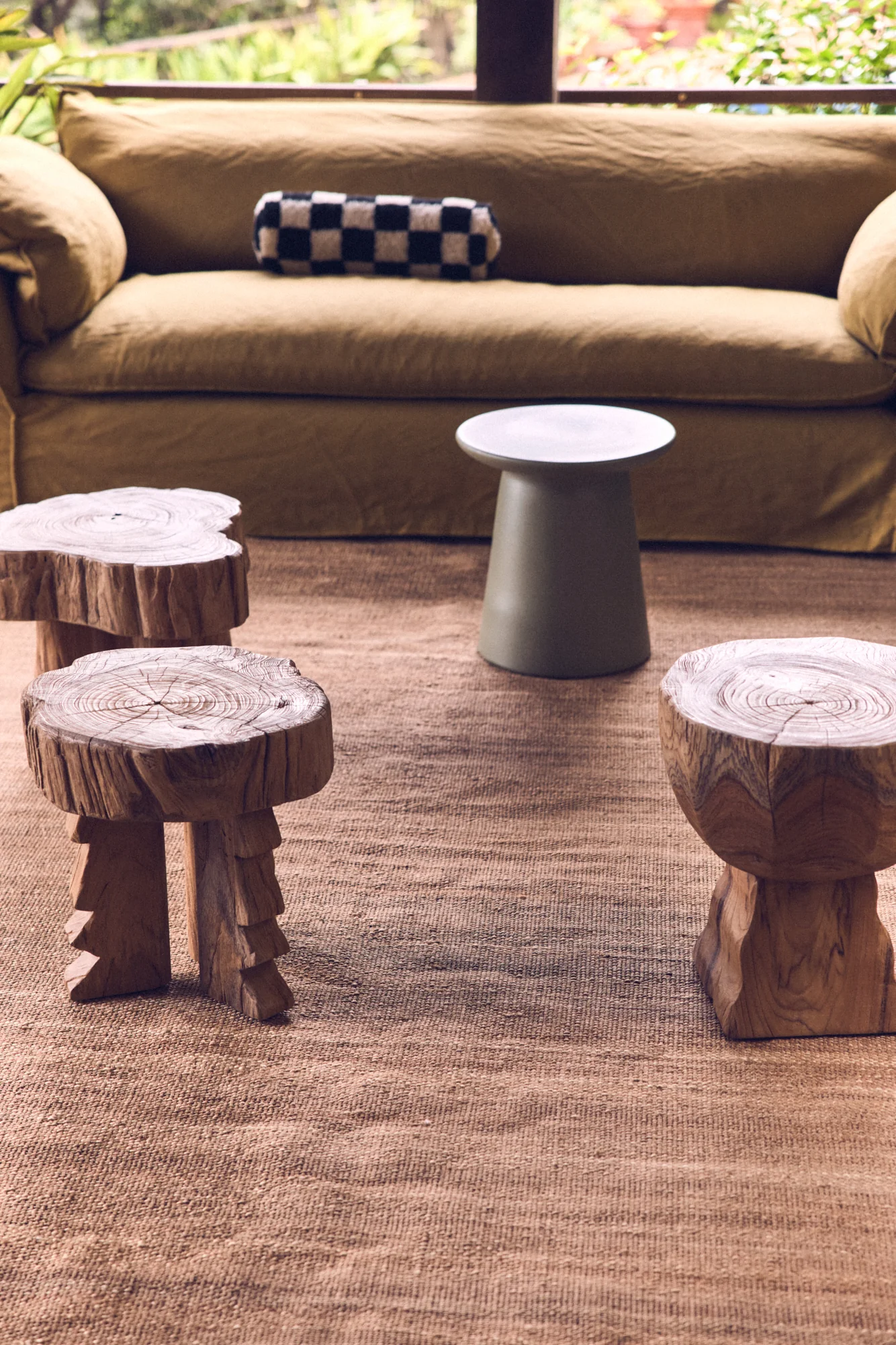 Carved Wooden Stool - Image 4