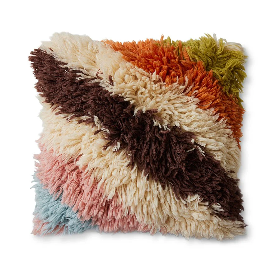 Fluffy Striped Cushion (55X55cm)