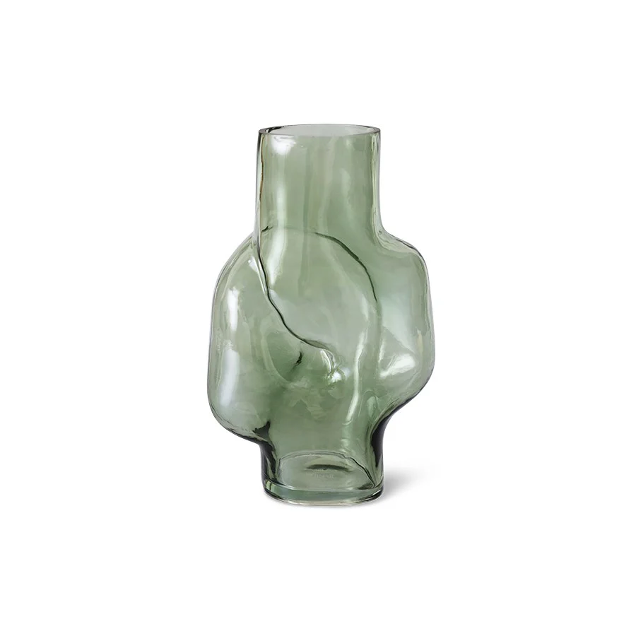 Gleam Glass High Vase, Olive