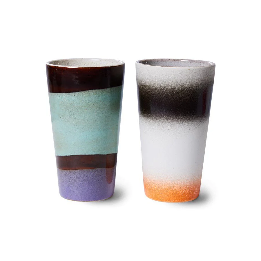 70's Ceramics: Latte Mugs, Boogie (Set of 2) (280ml each)