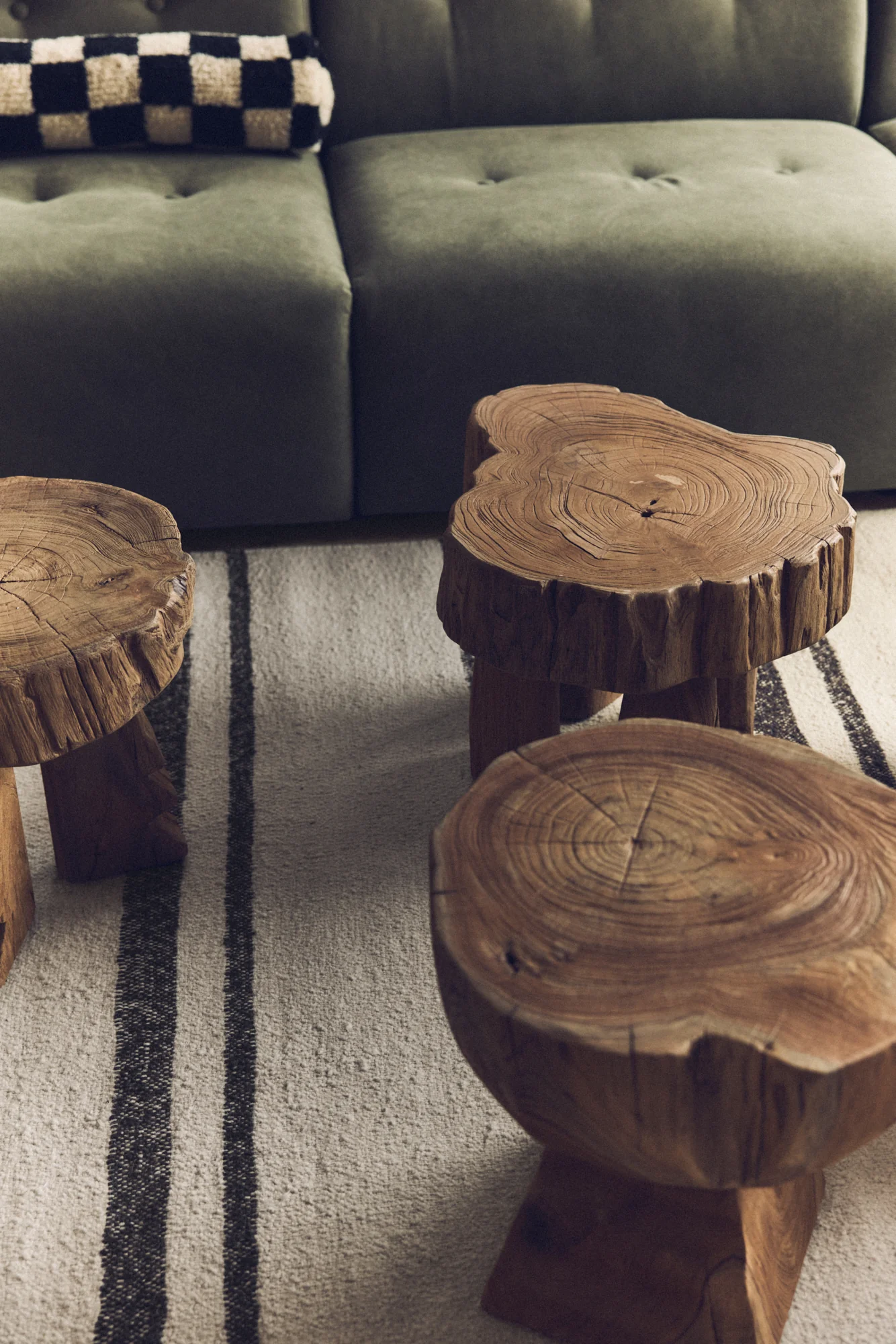 Log Wooden Stool - Image 4