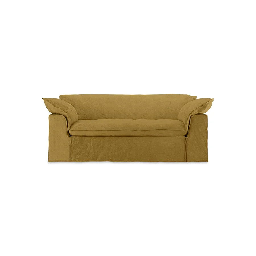 Nomad Couch: 204cm, Linen, Burnt Ochre - Image 2
