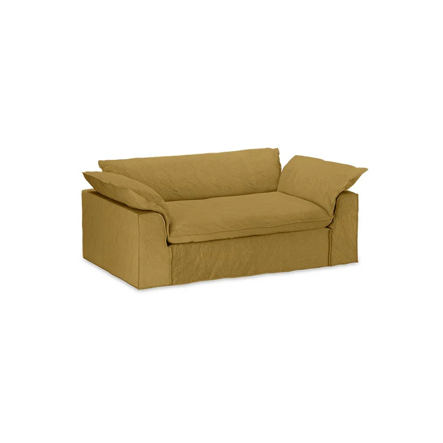 Nomad Couch: 204cm, Linen, Burnt Ochre - Image 3