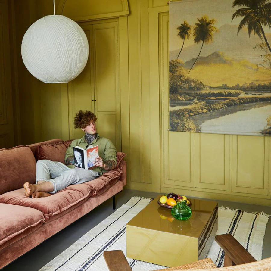 Retro Sofa: 3- Seats, Royal Velvet, Magnolia - Image 3