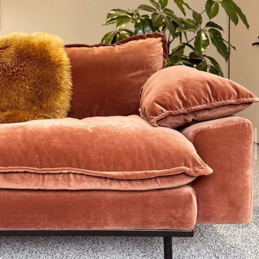 Retro Sofa: 3- Seats, Royal Velvet, Magnolia - Image 6