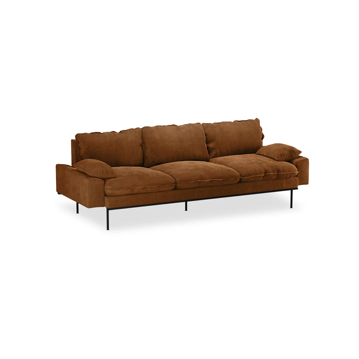 Retro Sofa : 4-Seats, Royal Velvet, Caramel - Image 3