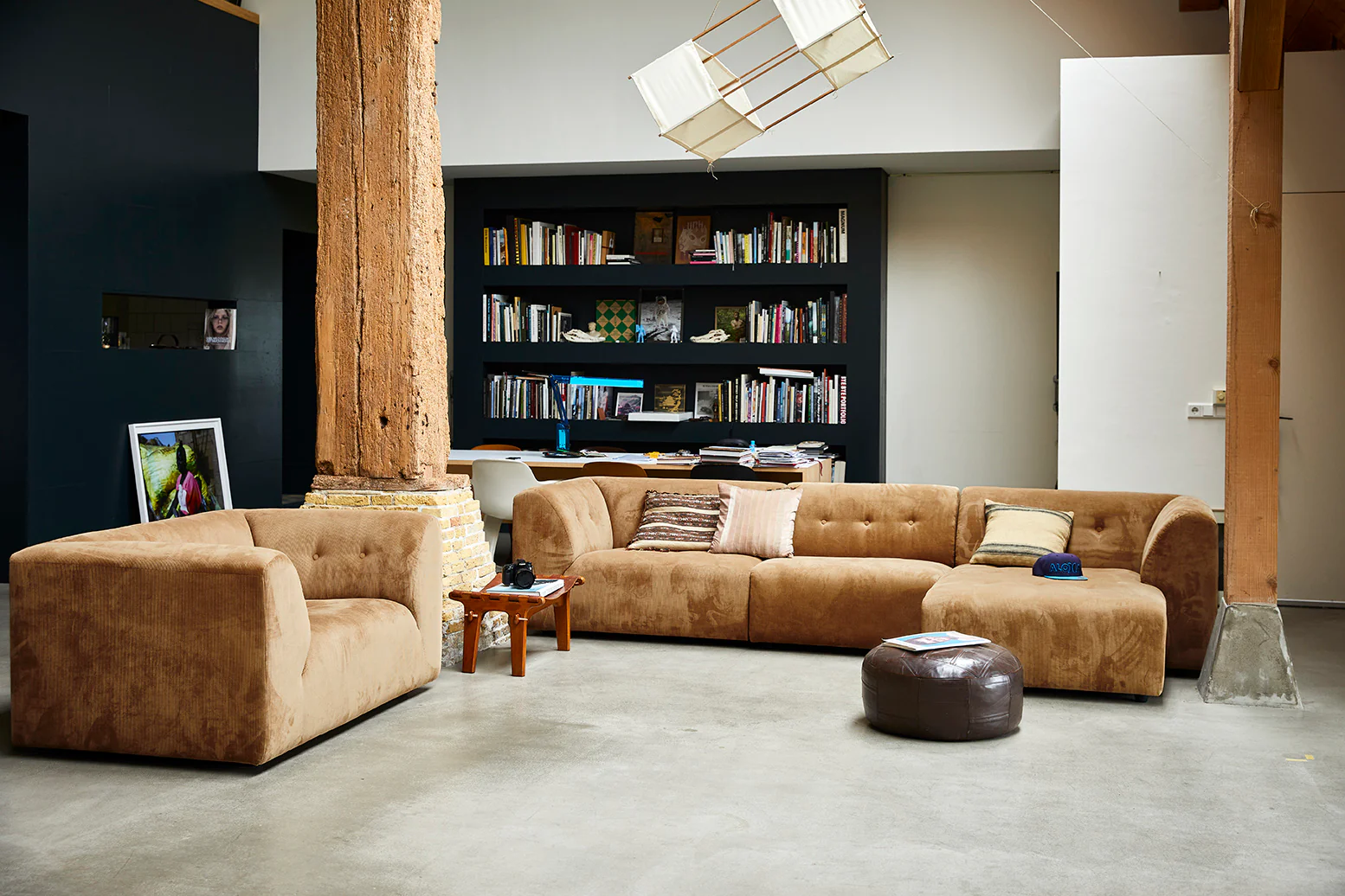 Vint Modular Couch: Element Ottoman, Corduroy Rib Brown - Image 3