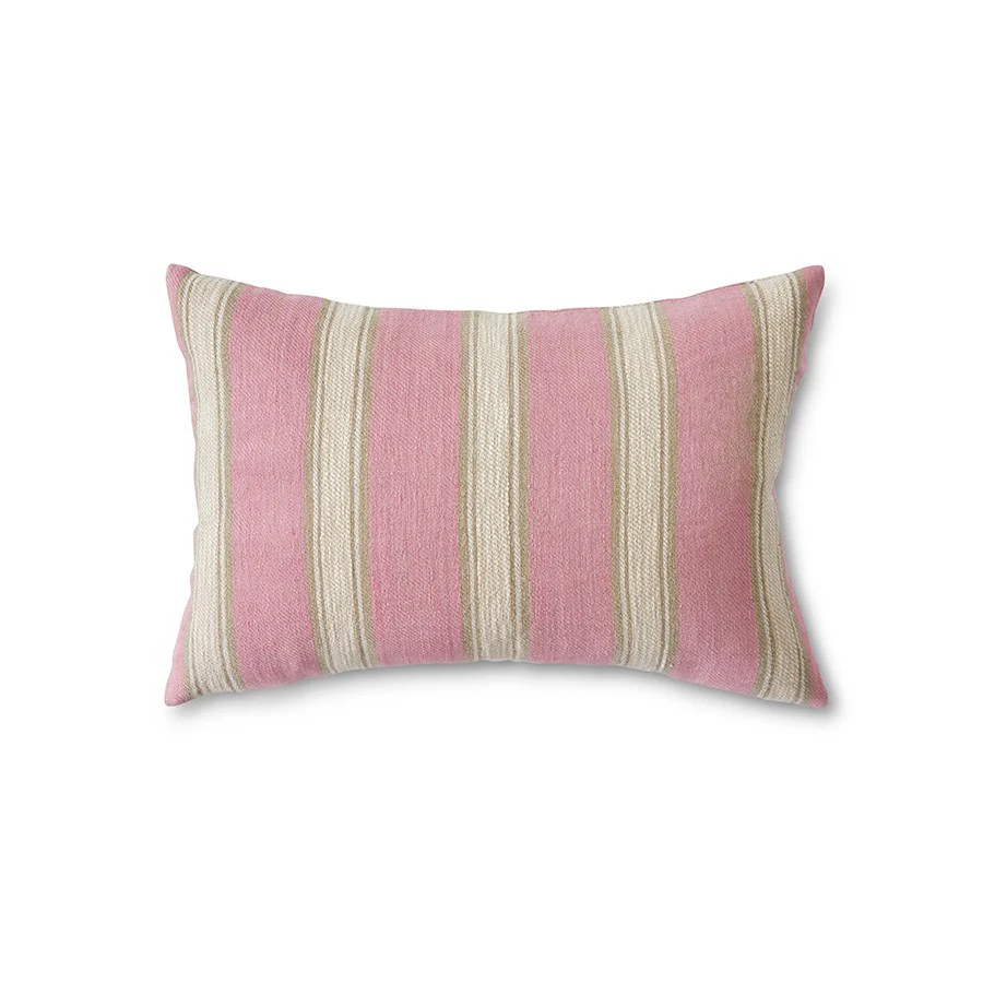 Woven Striped Cushion Blush (60X40cm)